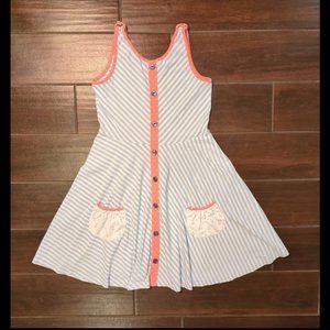 XXL (11/12) Shrimp and Grits Serendipity Blue/white stripe tank sun dress